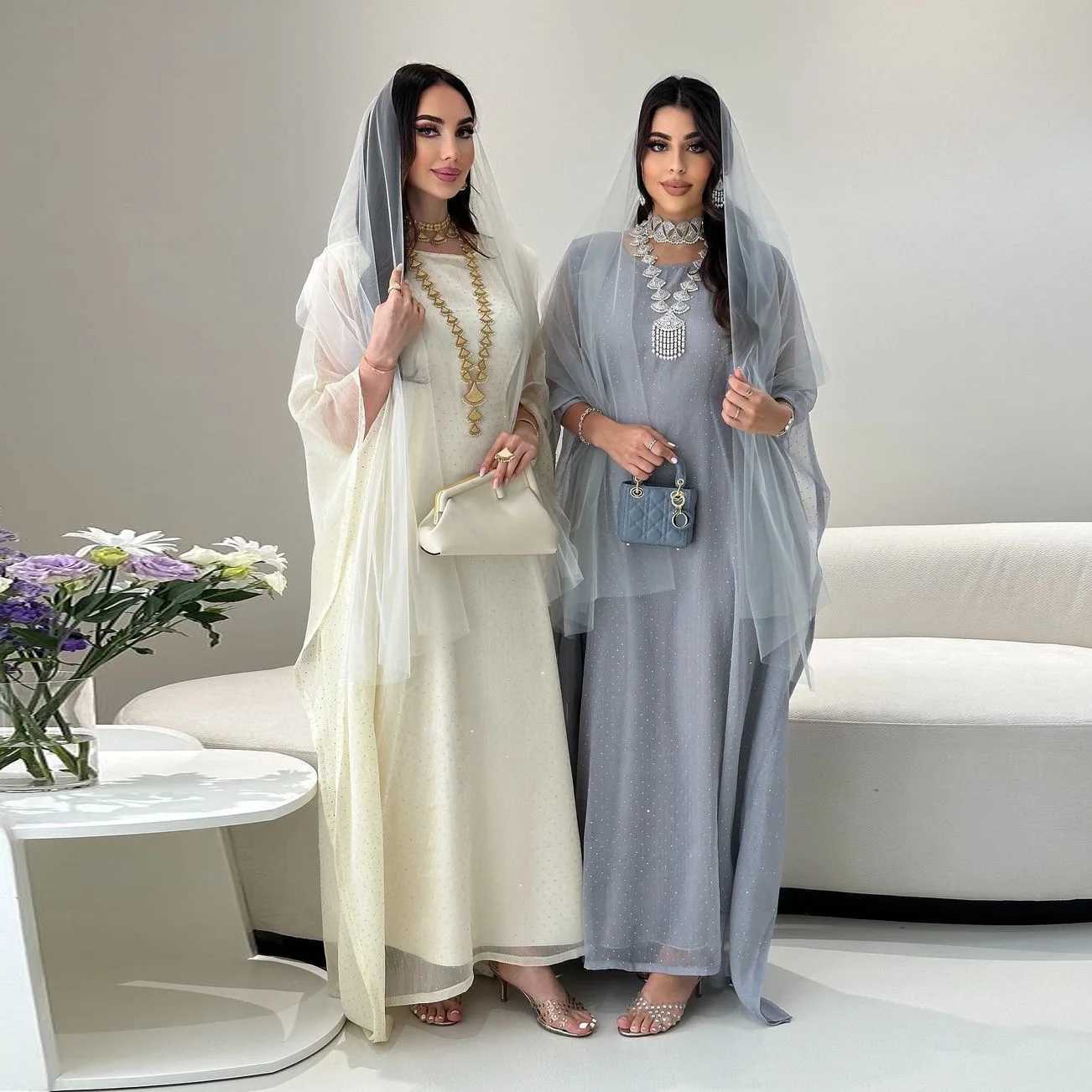 Morocco Dubai Diamonds Abayas for Women Muslim Modest Dress Batwing Slve Kaftan Jalabiya Ka Eid Djellaba Caftan Robe Arab X250514
