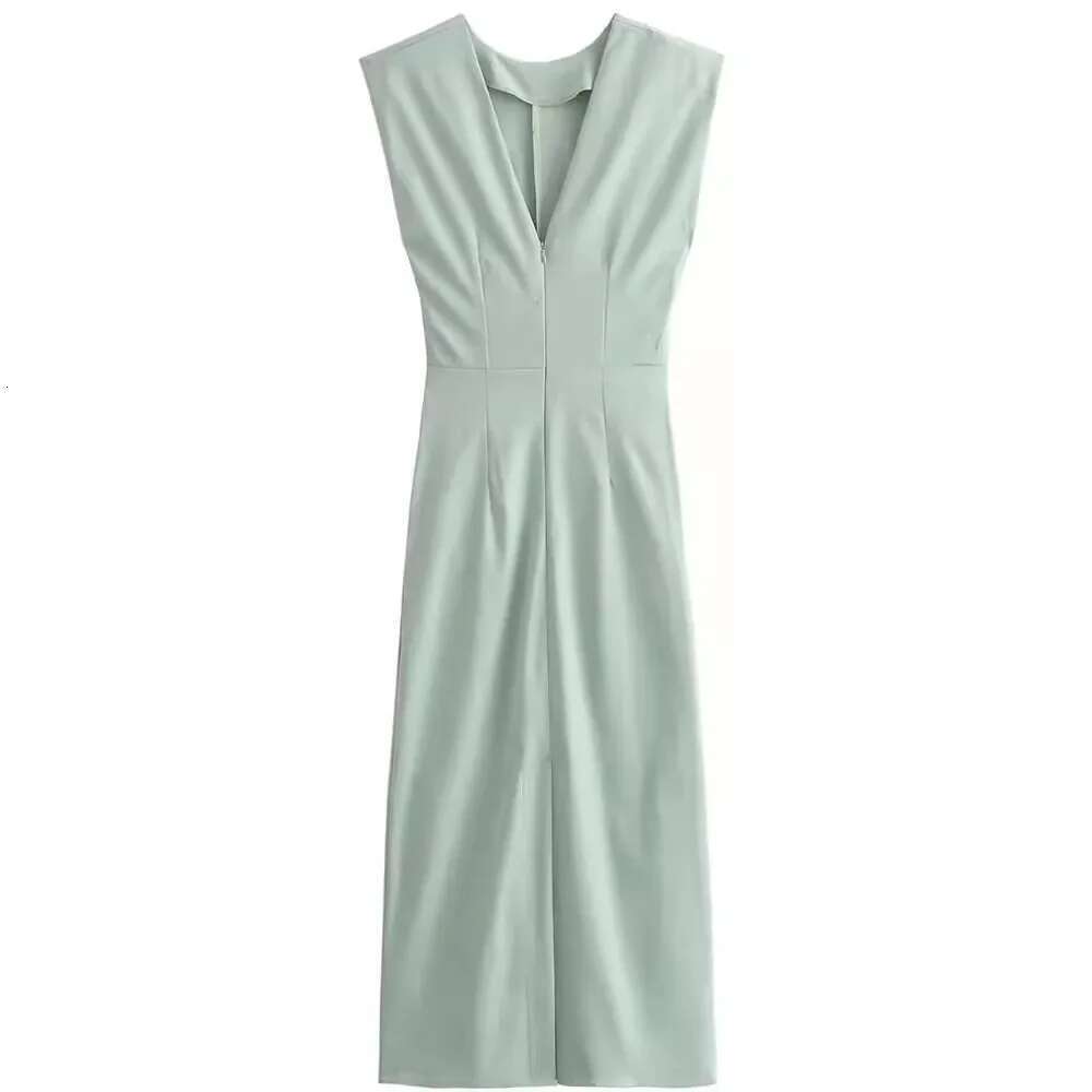 PRINTKAOIR Ruched Long For Women Bodycon Sleeveless Midi Woman Back Zipper Summer Dress Elegant Party Dresses