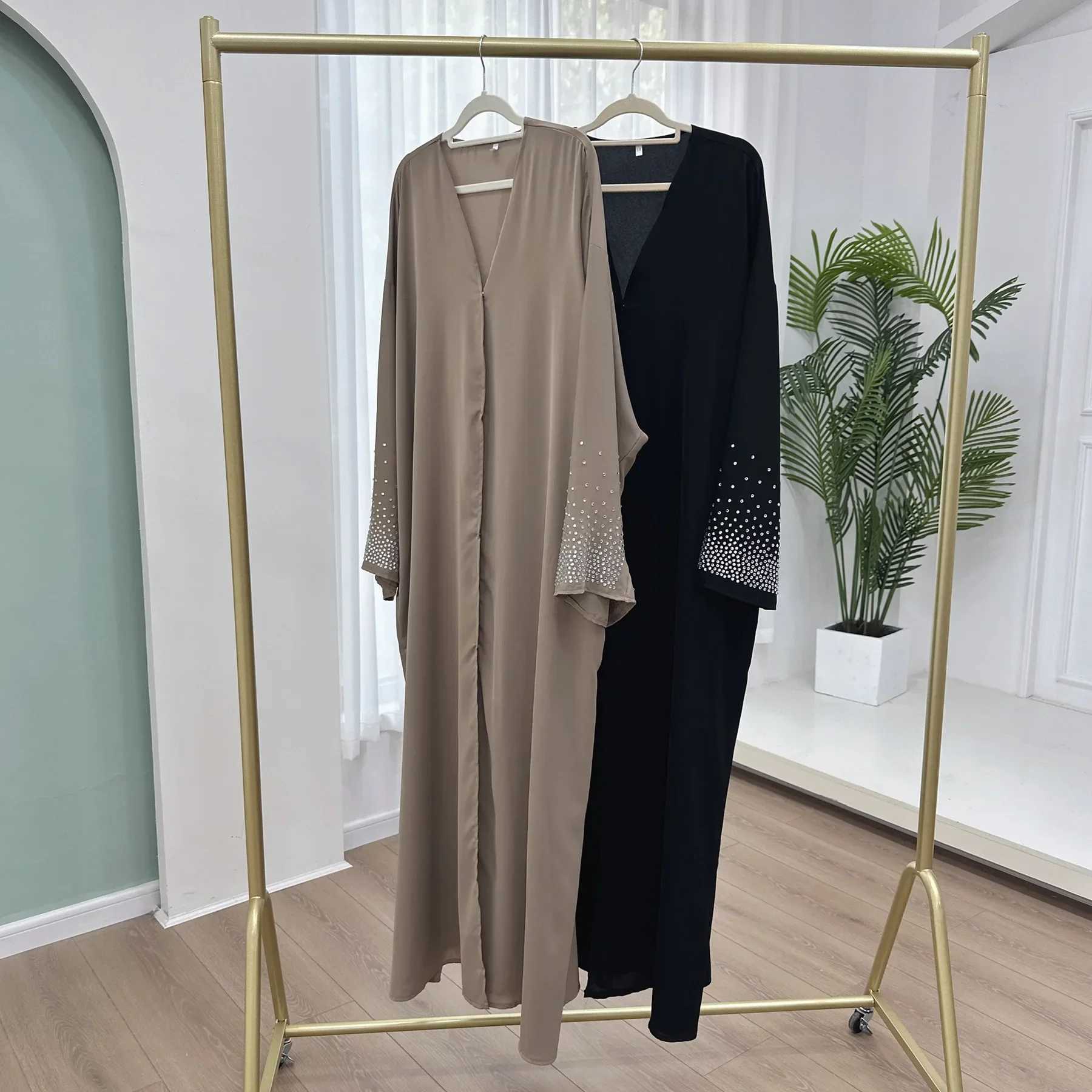 Eid Plain Open Abaya Dubai Muslim Modest Dress Have Buckle Robe Kimono Femmes Musulmane Islam Clothing Abayas For Women Kaftan X250514