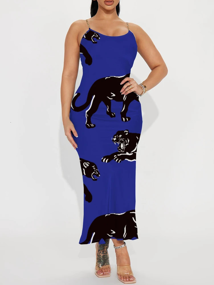 Plus Size Mujer 2025 Verano Nuevo Cuello Redondo Vestido Sin Mangas Estampado AnimalRopa Elegante Slim Mujer 250509