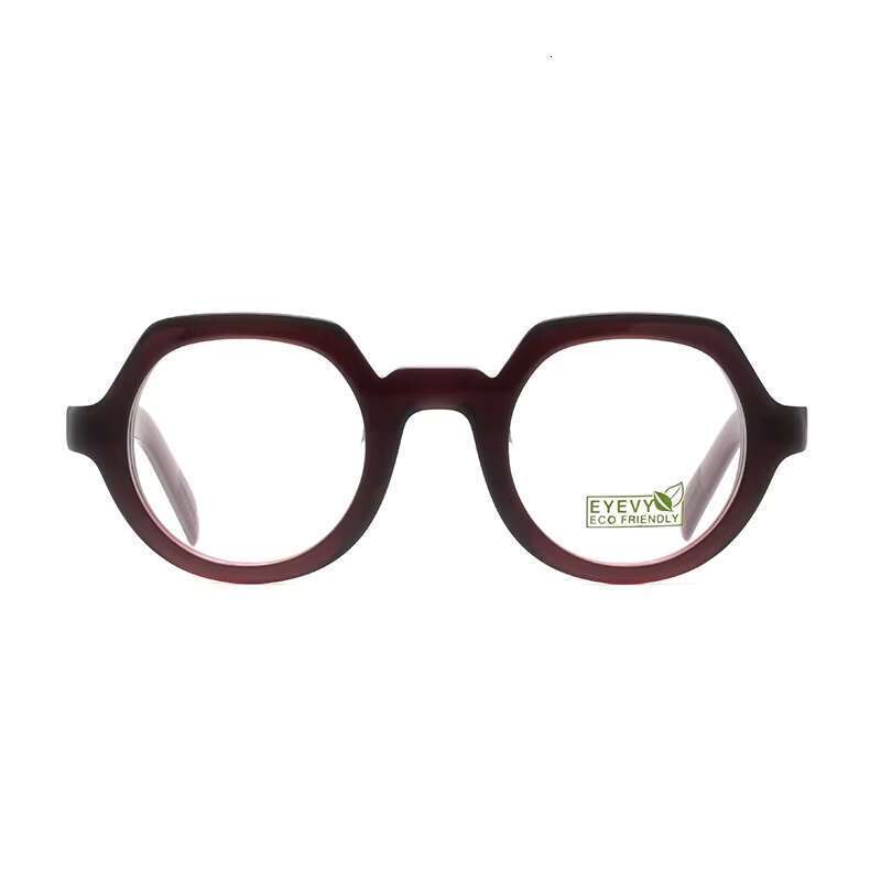 Newly arrived logo for both men and women, biodegradable circular sloping bio ecological acetate fiber optical frame