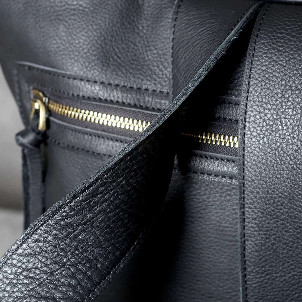 S.WORKER Casual Genuine Backpack Full-Grain Cowhide Leather Laptop Shoulder School Bag Fashion