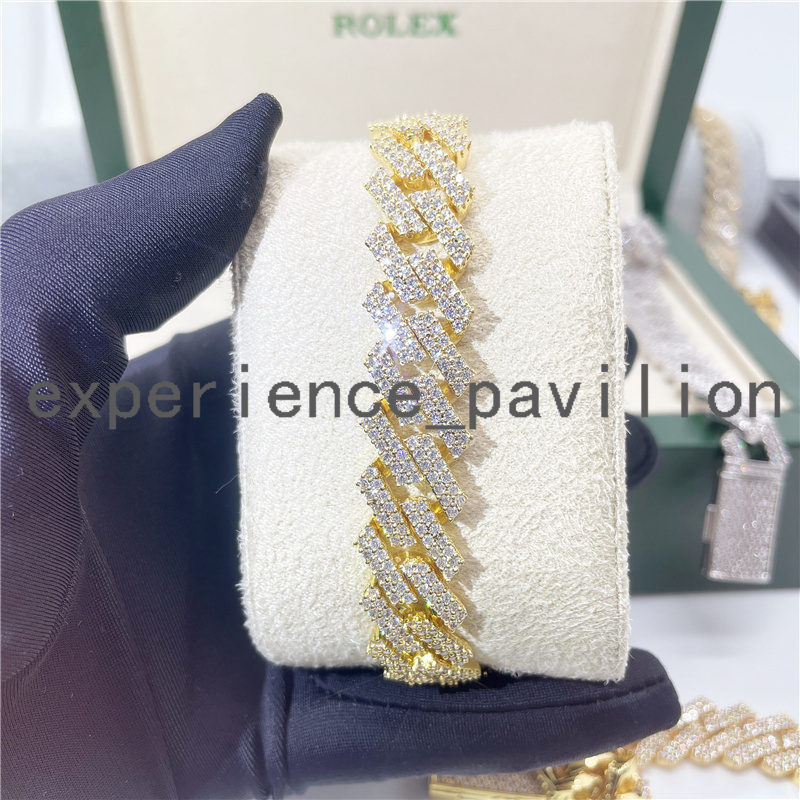 Hot Sale VVS Moissanite Diamond Cuban Link Chain Bracelet Mens Cuban Link Chain Bracelet