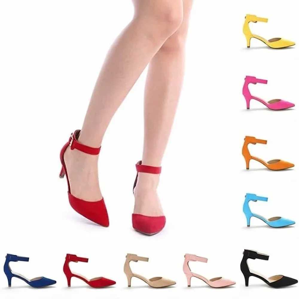 Women Sandals Summer Ladies Bridal Suede 5cm Thick Heel Pumps Wedding Party Shoe Newest Woman Open Toe Sexy Ankle Straps Sandal W250514