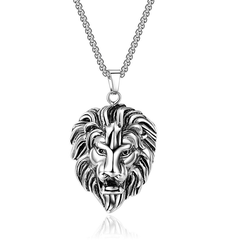 High quality lifestyle, hip-hop style, unisex fashion, personalized and cool, lion head necklace, collarbone chain