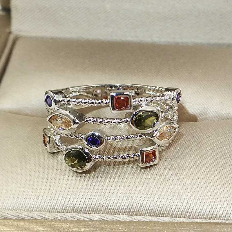 Genuine S925 Stamp Silver Color Rings for Women Hollow Engagement Ring Bijoux Bague Gift Sterling Silver Wedding JewelryXJ250514