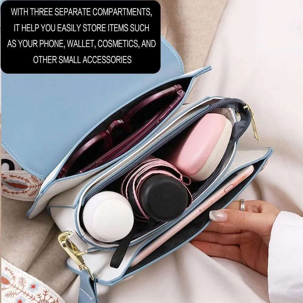 Small Square with 2 Adjustable Straps, Stylish Single Shoulder & Crossbody Bag for Work or Casual