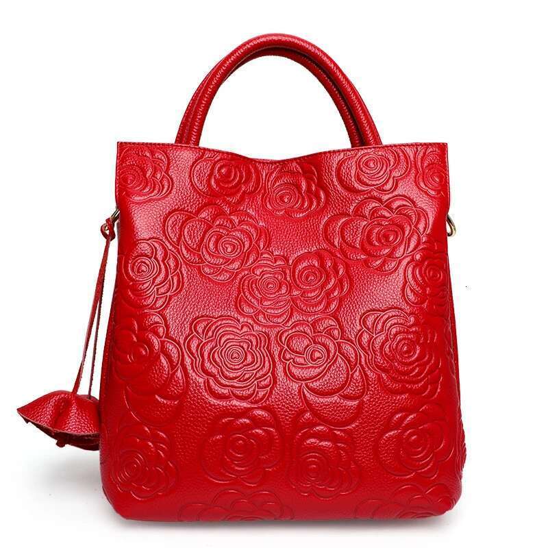 Classic Emed Women's Leather Pit Bag, Large Capacity Top Cowhide Cross-Body Bag