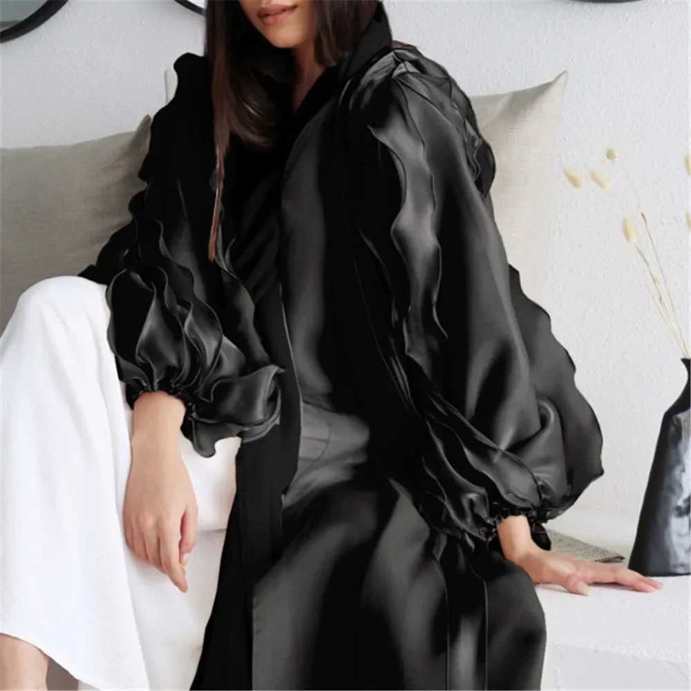 Eid Ramadan Shiny Satin Open Abaya Dubai Turkey Kaftan Women Muslim Dress Kimono Cardigan Islam Robe Party Gown Jalabiya Ka X250514