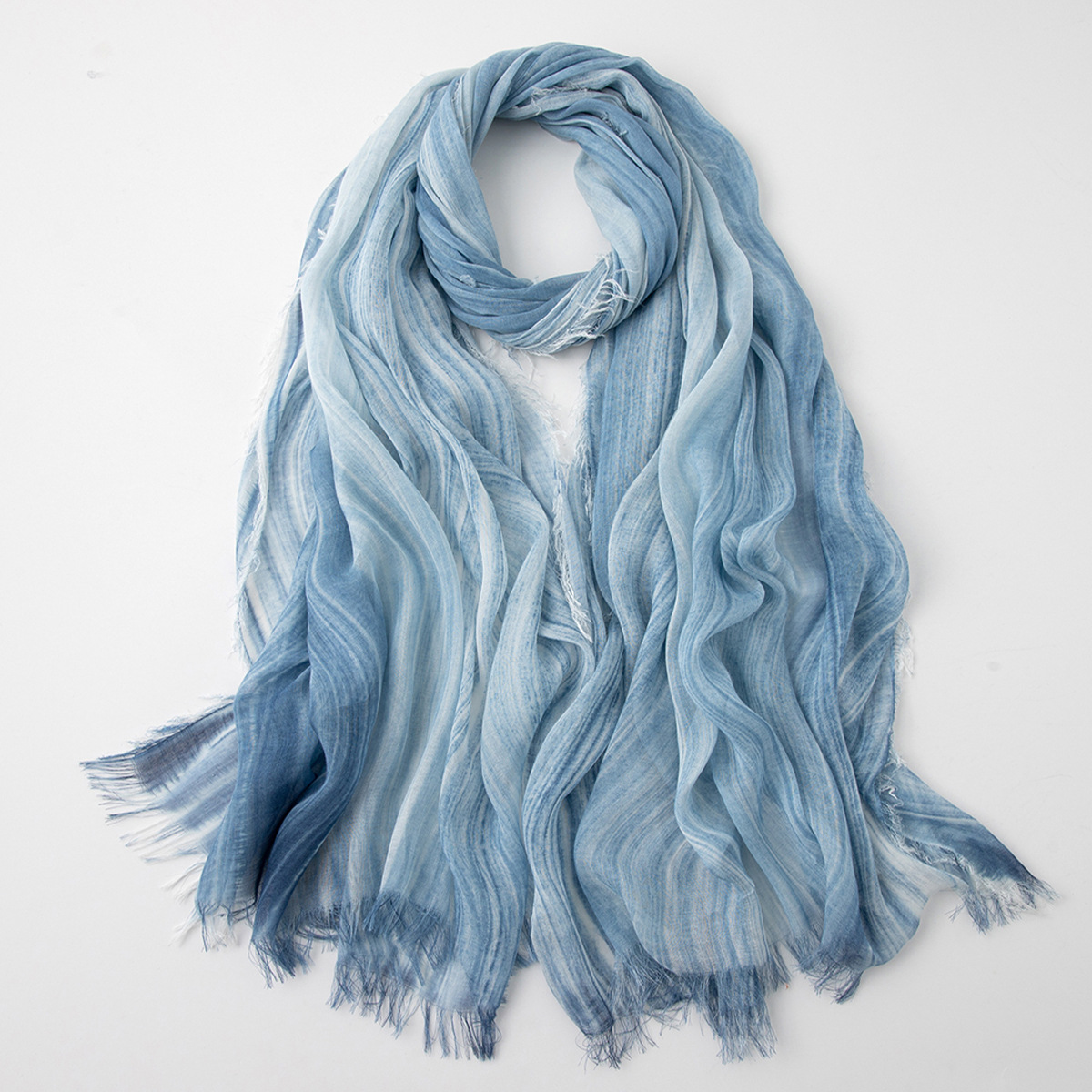 K713Cross-border popular summer Bohemian style solid cotton and linen scarf for women beach travel sunscreen beach towel shawl