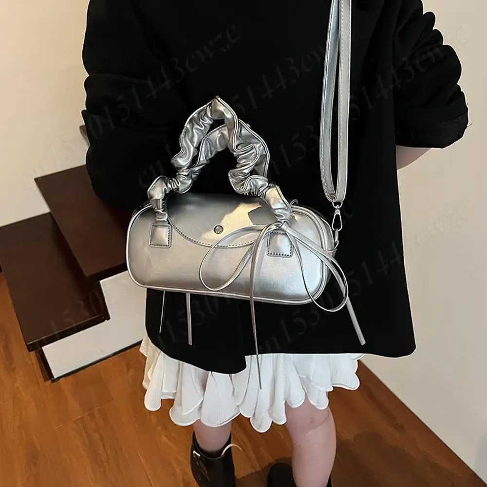 Womens Handbag Classic PU Sahel Bags Bow Bost INS Korea Style Tote Bag Ladies Girls Purse Pleated Shoder Bag 2025 Z250514