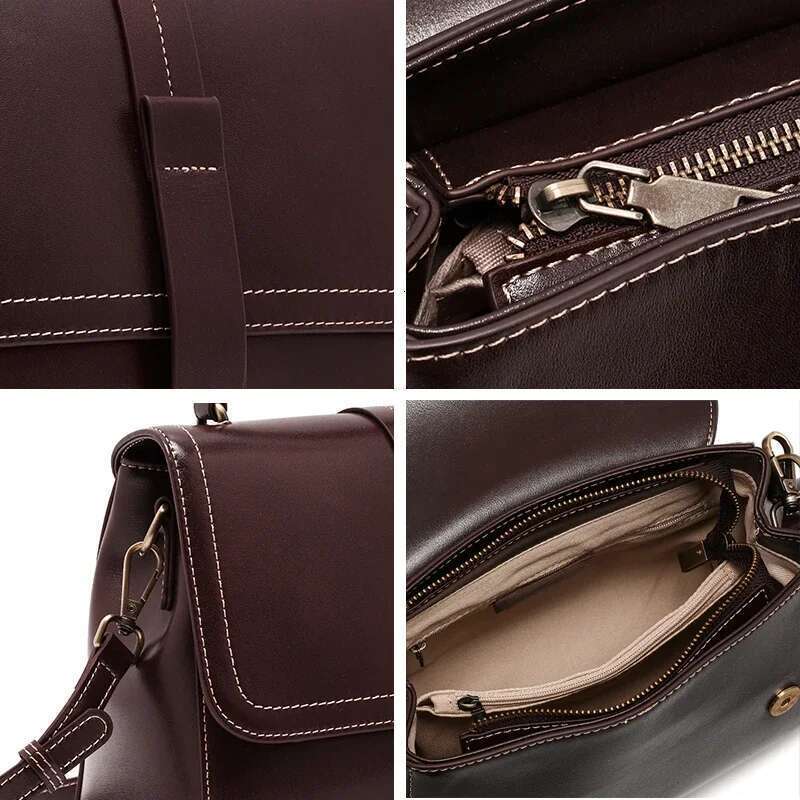 Women Natural Cow Leather Shoulder Bag Ladies Retro Commuting Durable Cowhide Bags Female Designer Handbags For Lady New 250514