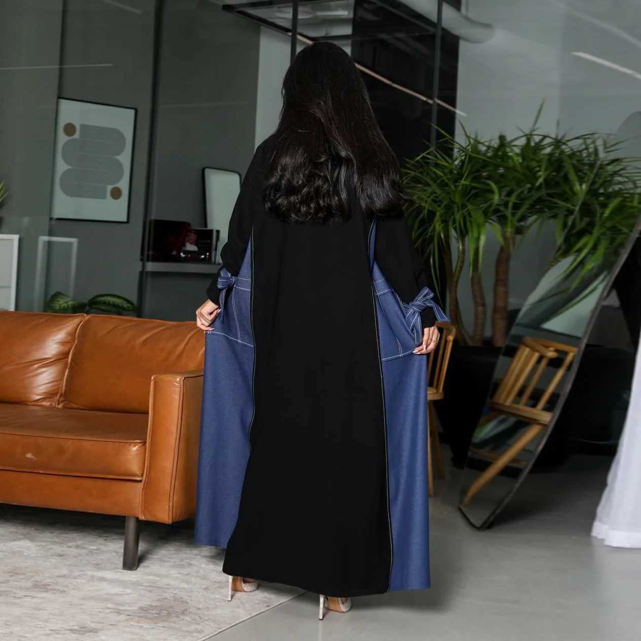 Fashion Bowknot Abayas for Women Muslim Dress Dubai Open Abaya Turkey Kaftan Eid Ramadan Kimono Cardigan Islamic Clothing Robe X250514
