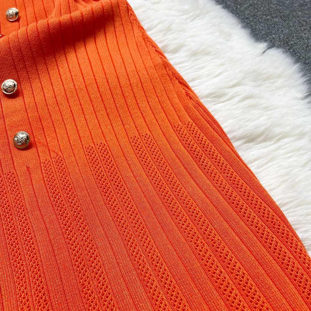 YuooMuoo 2025 Summer Women Knitted Long Dress Brand Fashion O-neck Buttons Bodycon Sweater Dress Elegant Lady Office VestidosXJ250514