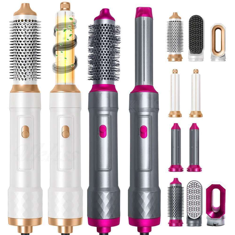 5 in 1 Hot Air Multifunction Blow Dryer Brush Set Rotating Curling Wand Ergonomic Anti-explosion for Hair Styling