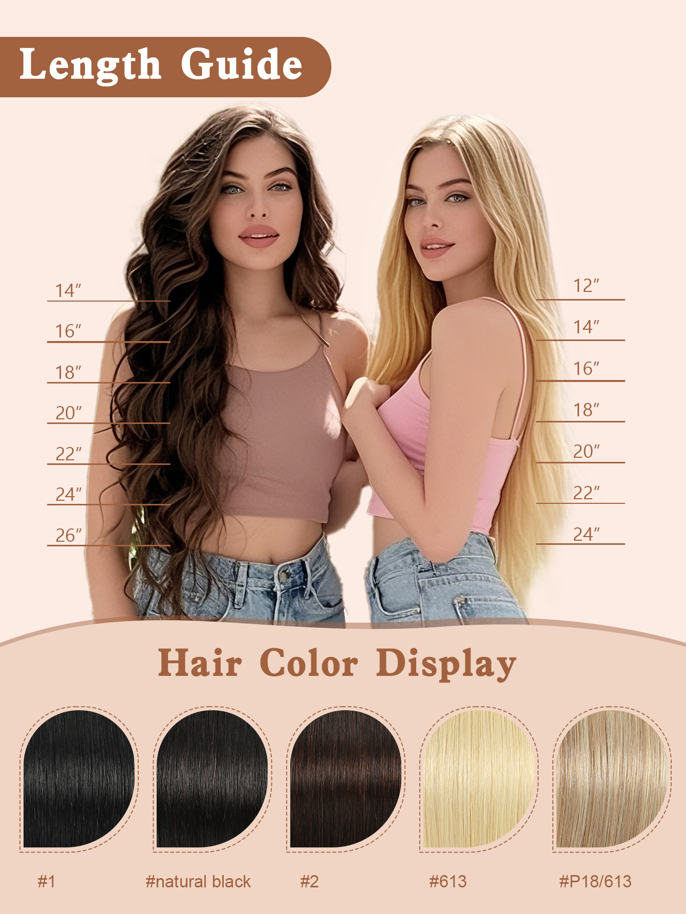ViBESHiFT 14-20 Inch Hair Extensions Hair bundle Hair piece 100% Remy Human Hair Handmade Clip In Hair Extensions 7pcs 16 Clips Natural Styling for Wo