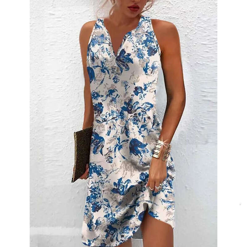 Women Clothes Dress Women S Tank Top Dress Fashion Printed Slim Skirt KQ