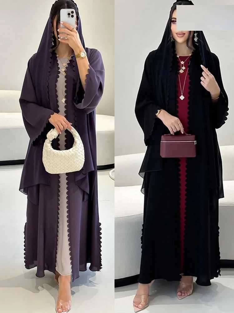 Eid Women Abaya Cardigan Dress with Scarf Muslim 2025 Vestidos Largos Caftan Robe Jalabiya Ramadan Morocco Dubai Kaftan Abayas X250514