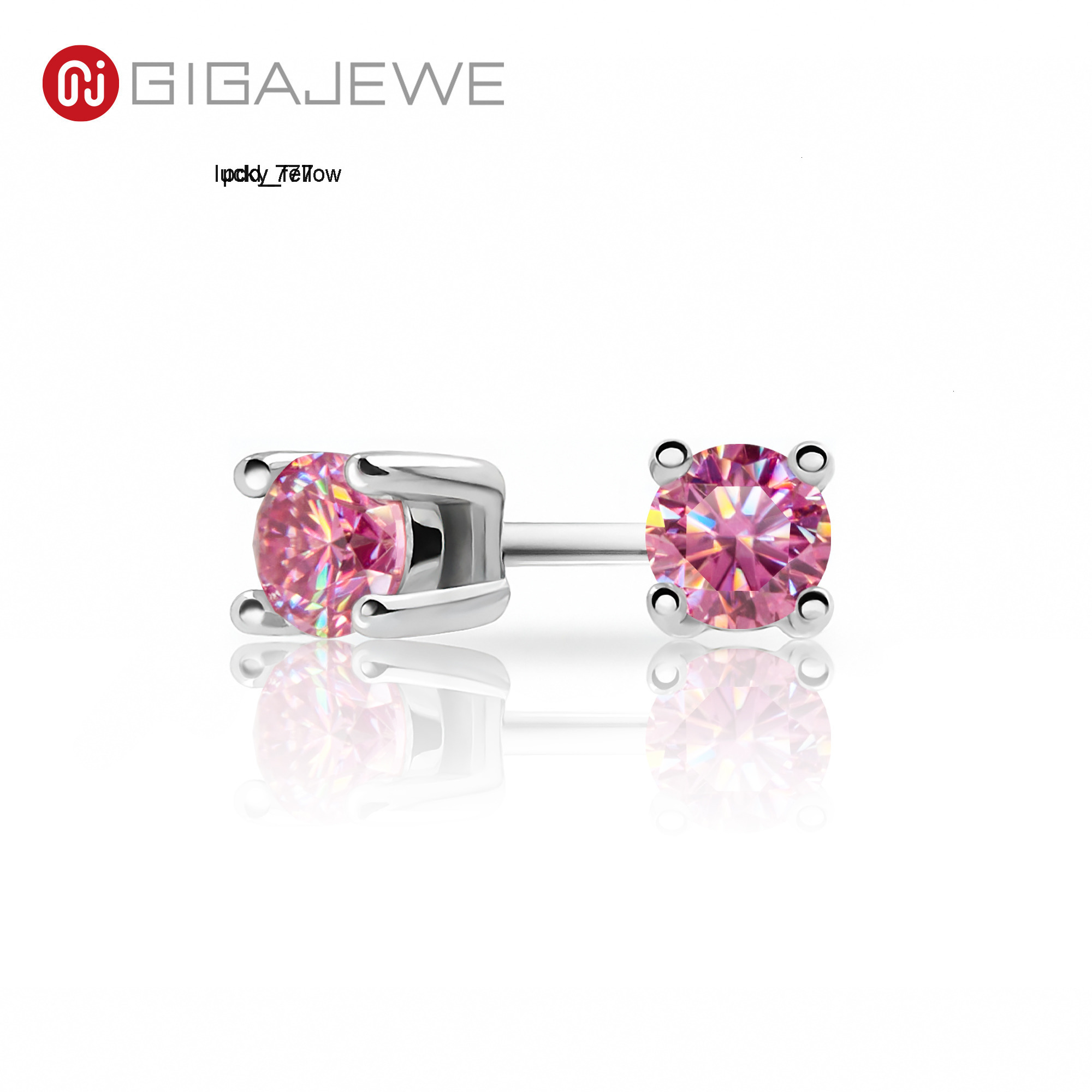 GIGAJEWE Round Cut 3mm 4mm 5mm Moissanite 18K Gold Plated 925 Silver Stud Earrings Jewelry Woman Girl Gift