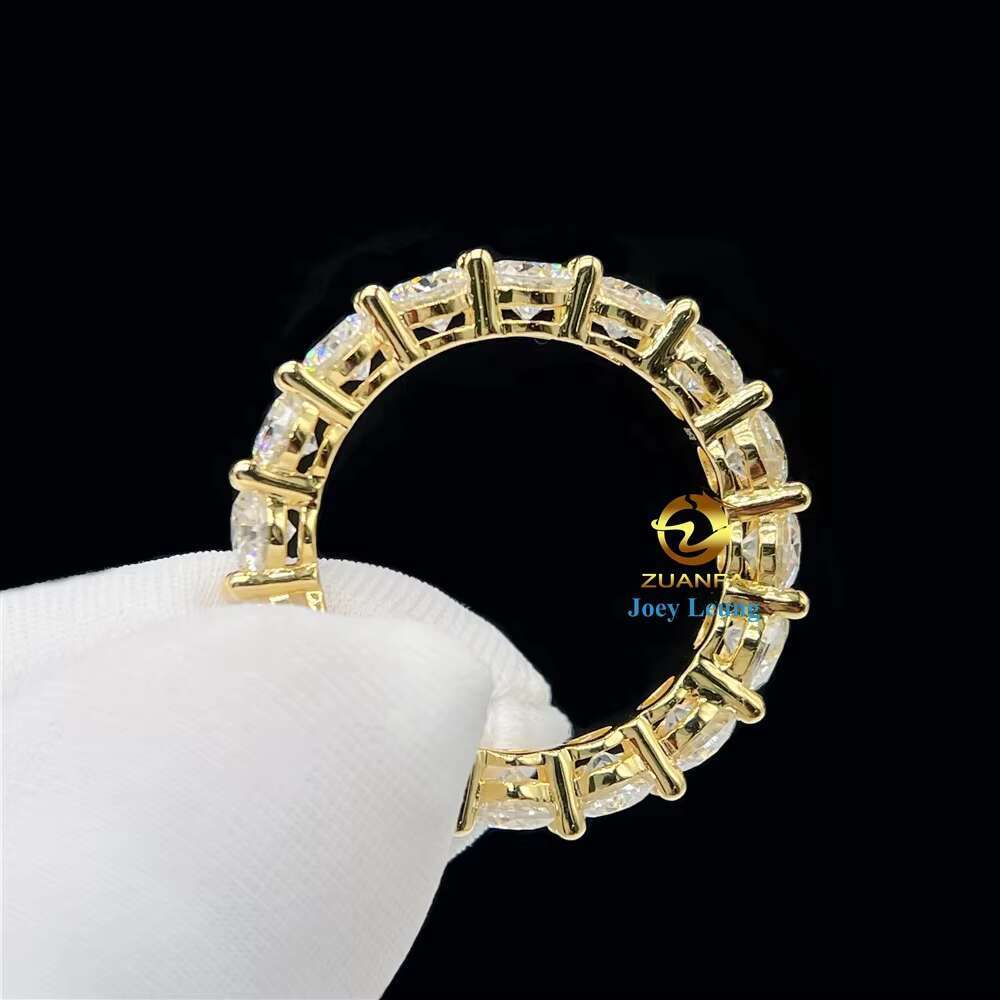 Luxury Style 925 Silver 14K 18K Gold Plated Hip Hop Jewelry VVS Moissanite Diamond Iced Out Band Rings