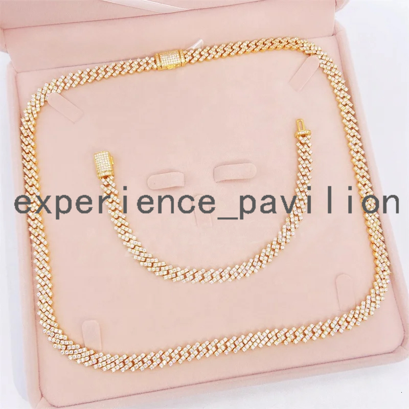 Wholesale Price 8mm Hip Hop Cuban Bracelet Luxury Custom Jewelry Iced Out Diamond Moissanite Cuban Link Bracelet