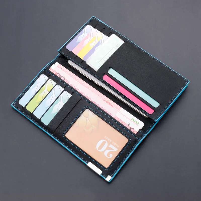 Fashion Multiple Card Slots Men's Slim Long Thin Mens Designer Wallet Men with Coins Bag