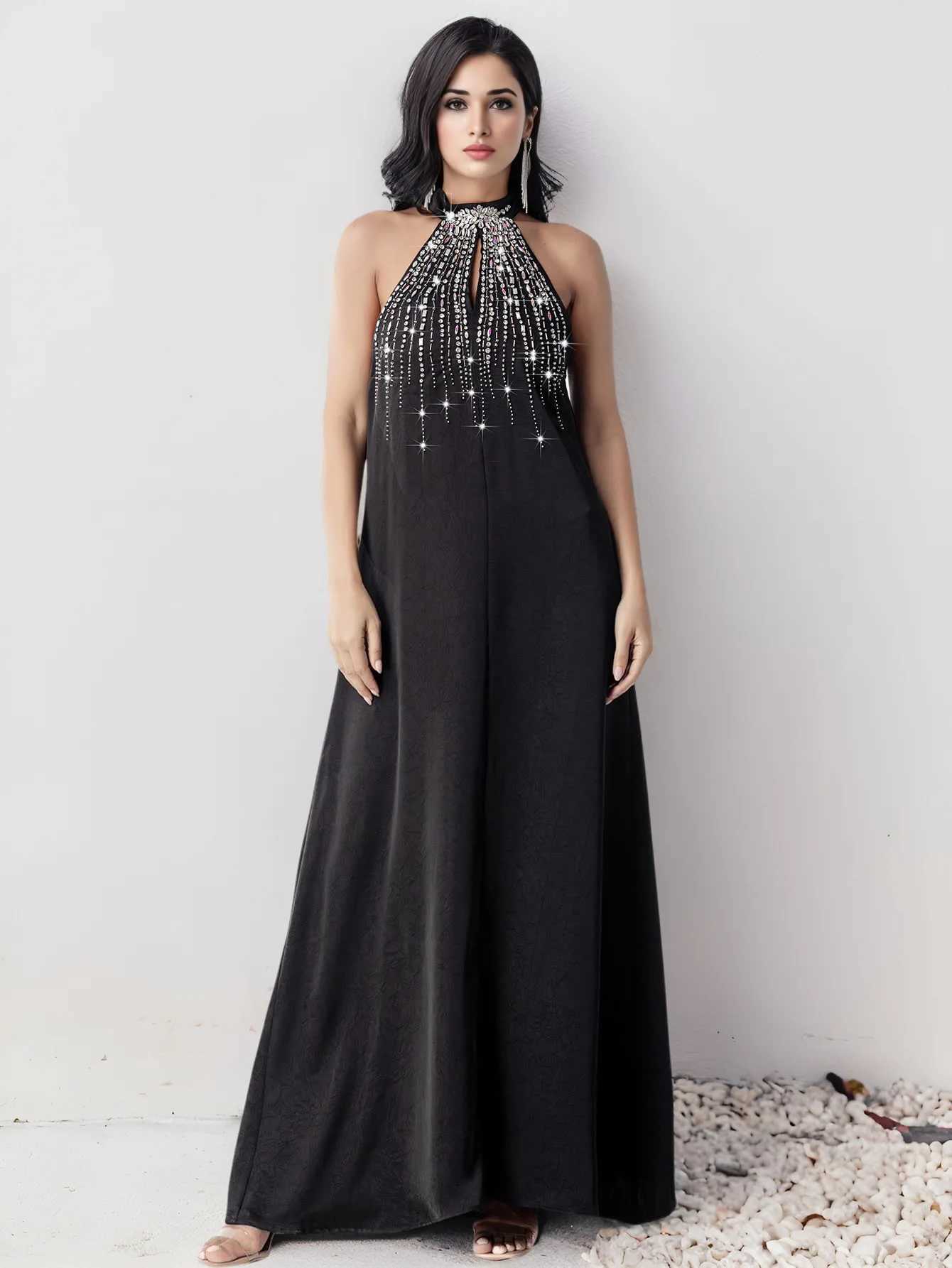 2Pcs Luxury Dubai Abaya Muslim Sets for Women Diamonds Evening Party Dress Kimono Jalabiya Wedding Gown Ka Ramadan Caftan X250514