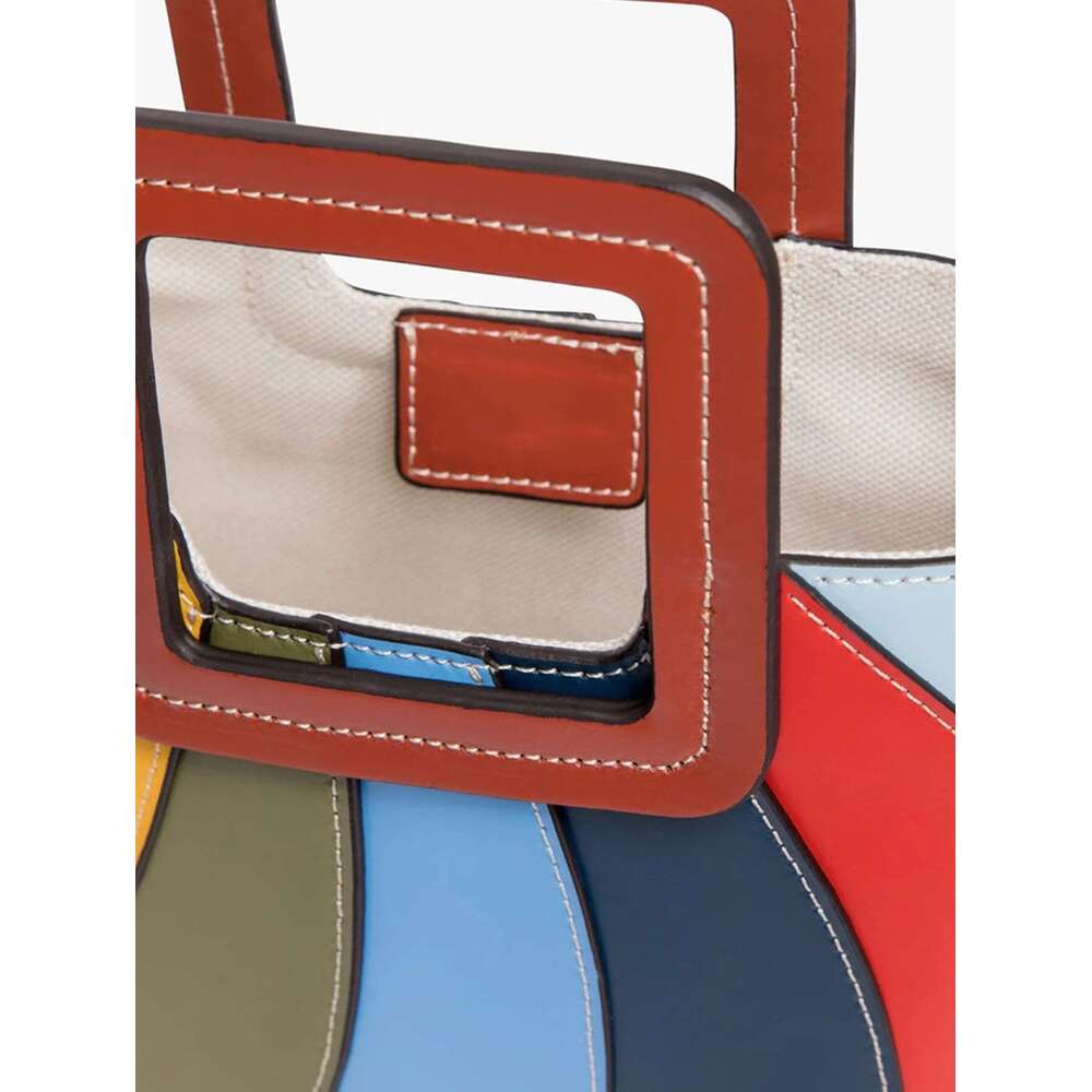 CEZIRA Fashion Women PU vegan Leather Handbags Colorful Patchwork Top-handle Tote Niche Shoulder Crossbody Bags Bucket Purses