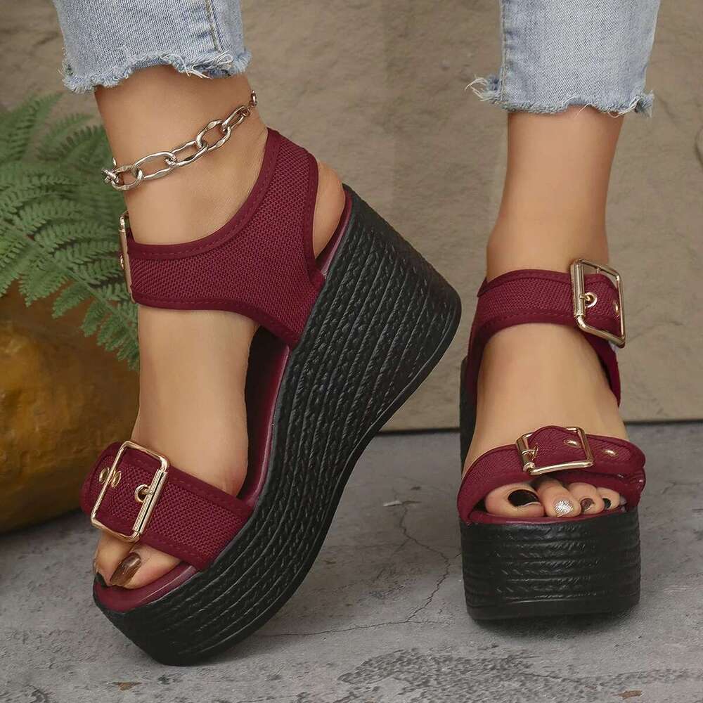 Summer High Shoes New Casual Platform Wedge Heel Women's Fashion Open Toe Rome Sandals Sandalias Mujer