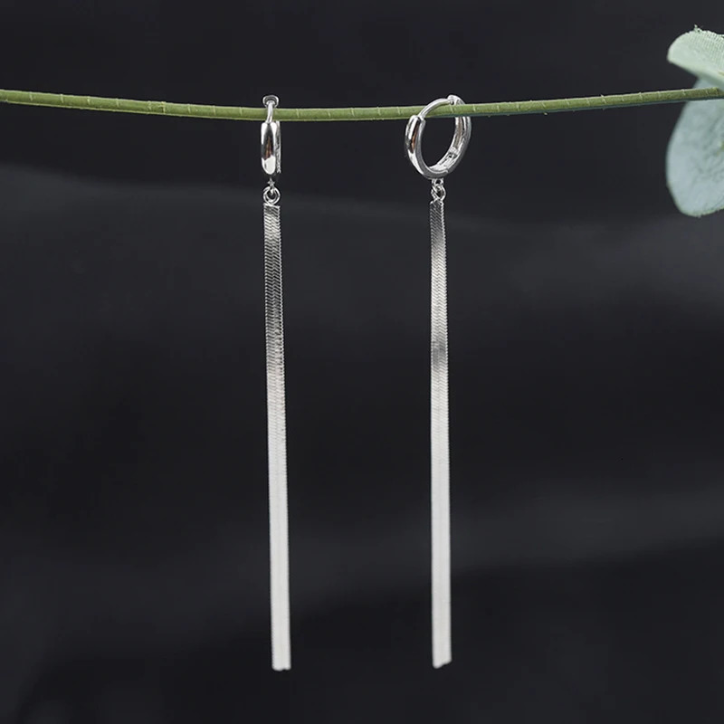 Fashion Stainless Steel Gold Color Long Tassel Earrings for Women Simple Geometric Unique Korean Earrings Wedding Jewelry Gifts 250513