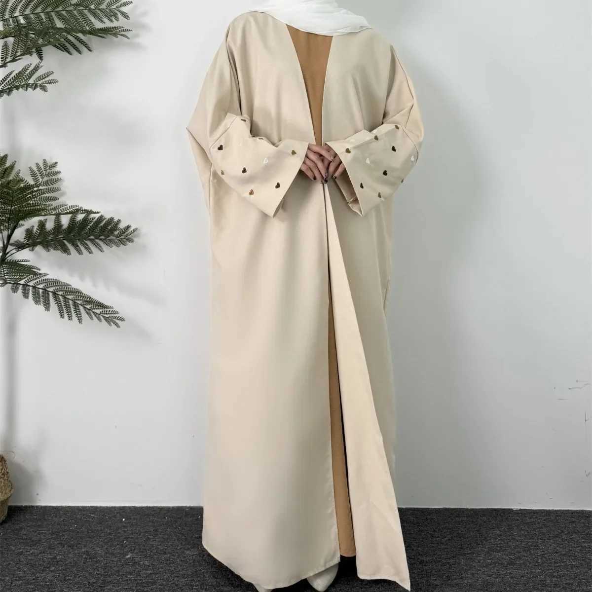 Open Front Abaya Long Slve Maxi Length Dress Womens Clothing Muslim Cardigan Abayas Embroidery Out Kaftans Women Jilbabs X250514