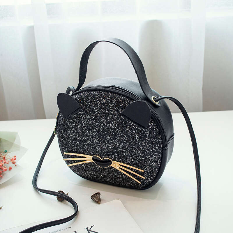 New Leopard Pattern Women's 2023 Cat Phone Korean Version Diagonal Straddle Cute Trendy Small Round Bag