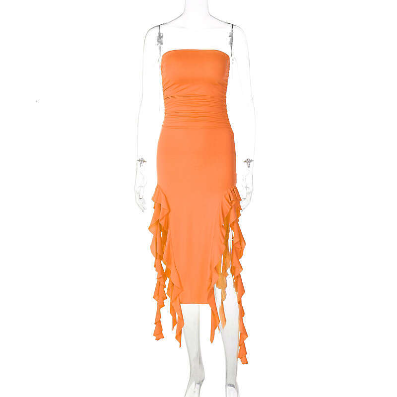 Women Clothes Dress Women S Summer New Fashion Sexy Personality Wrapped Chest Irregular Dress KQ