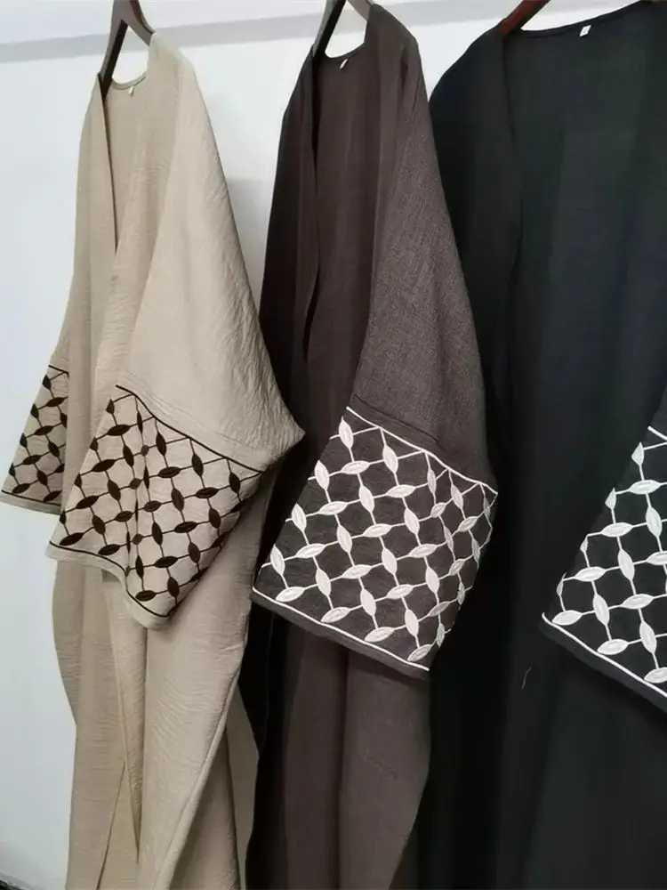 Eid Abaya Dubai Elegant Kaftan Modest Dress Open Muslim Kimono Abayas For Women Islam Caftan Marocain Robe Arabe Femme Musulmane X250514