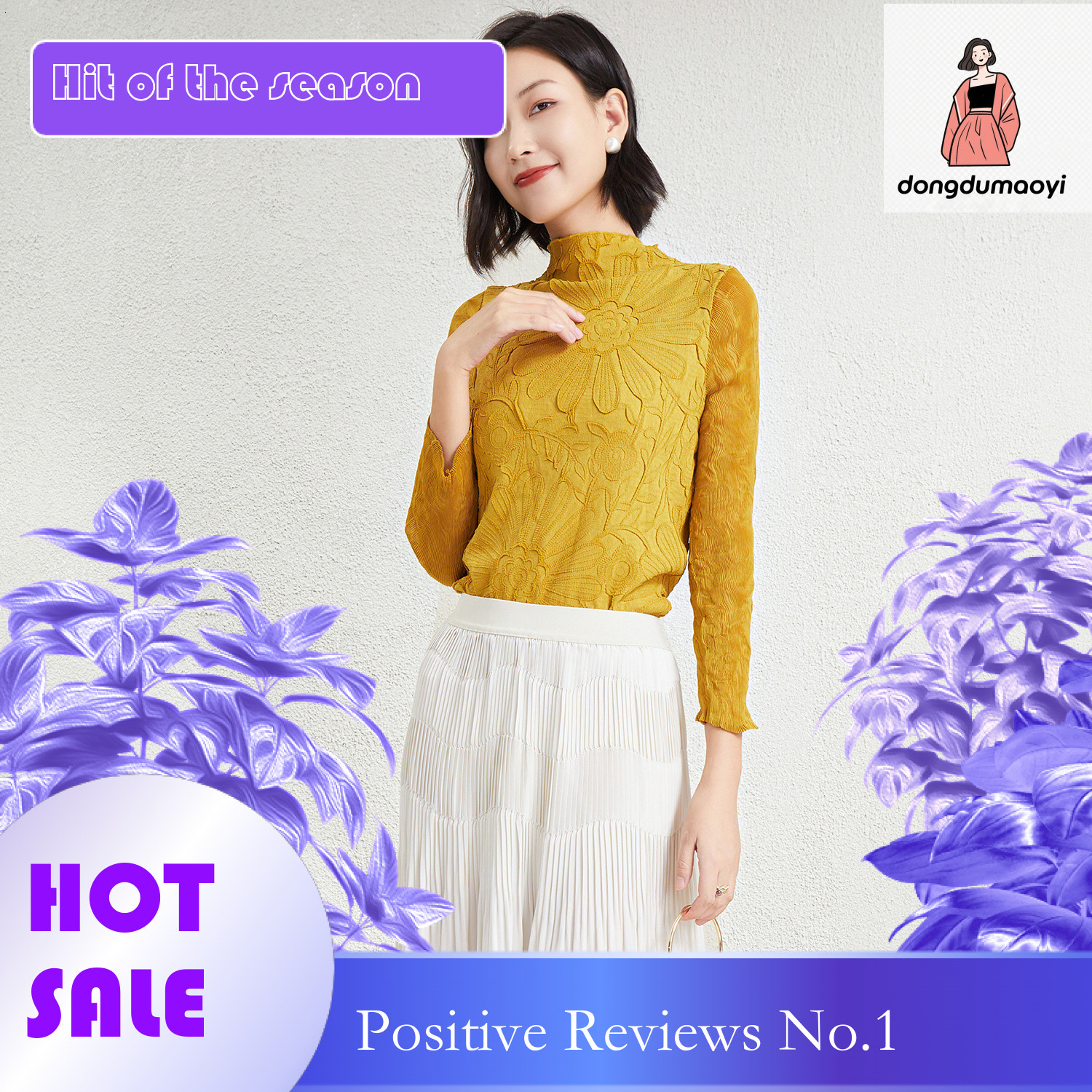 dongdumaoyi French undershirt for women in spring 2024, new three bedroom semi high neck lace chiffon small shirt, temperament inner top