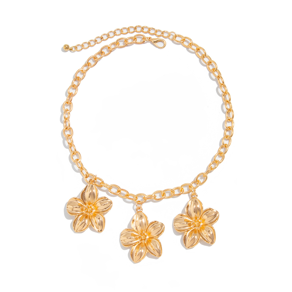 Retro Flower Pattern Geometric Neckpiece - Chic Clavicle Chain Jewelry