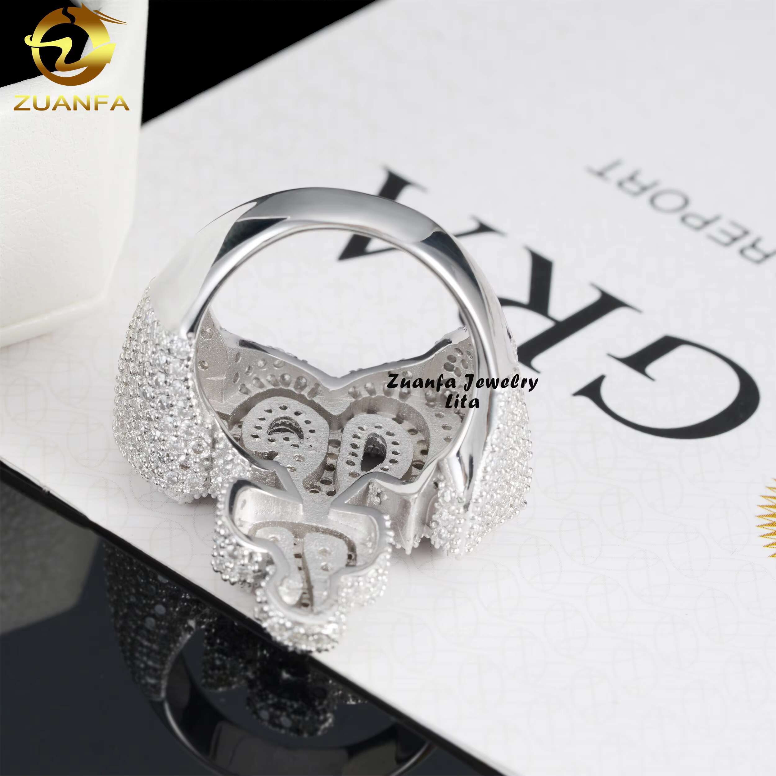 New Arrivals 925 Silver Allah Rings Iced Out VVS Diamond Mens Moissanite Hip Hop Ring