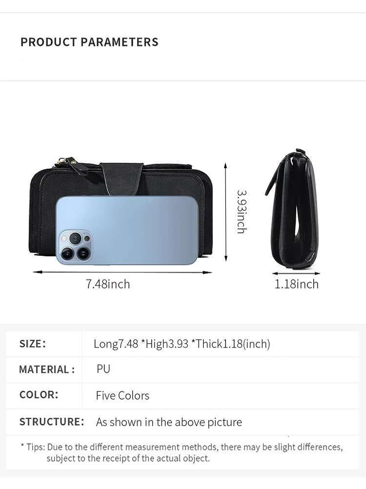 Vntage Long for Women Frosted Leather Designer Clutch Purse Large Capacity Credit Card Wallet Zipper Coin Pocket