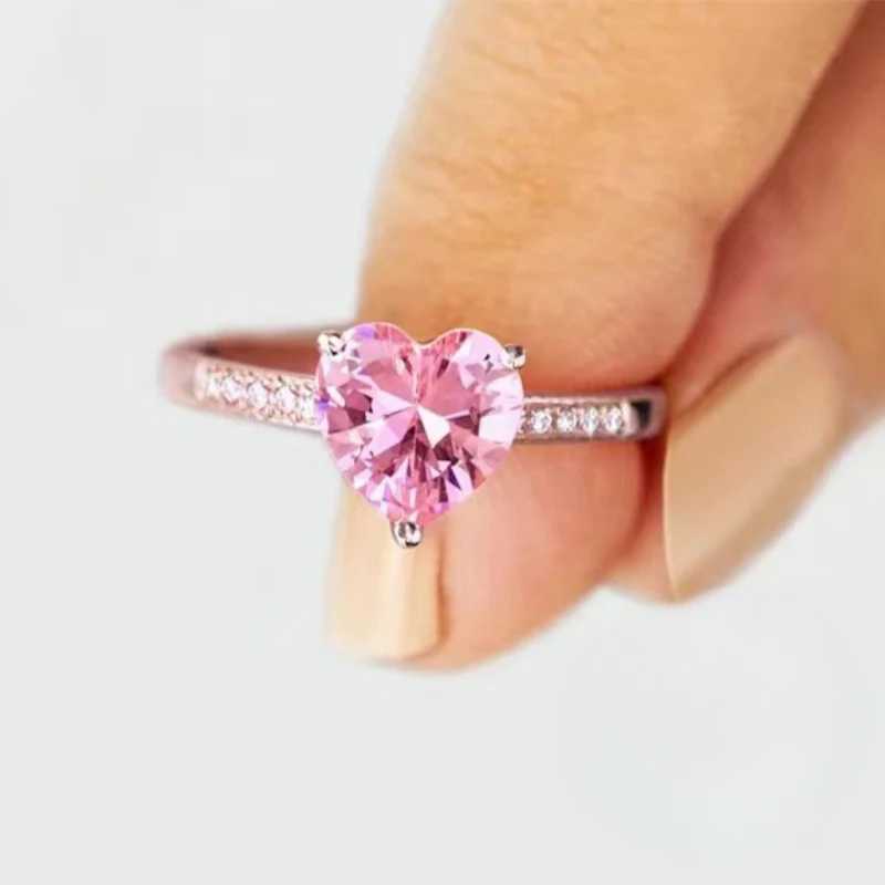 Quick view Wish list 925 Sterling Silver Brilliant Heart CZ Rings Aesthetic Eternal Wedding Bridal Jewelry Exquisite Charms Finger AccoriesXJ250514