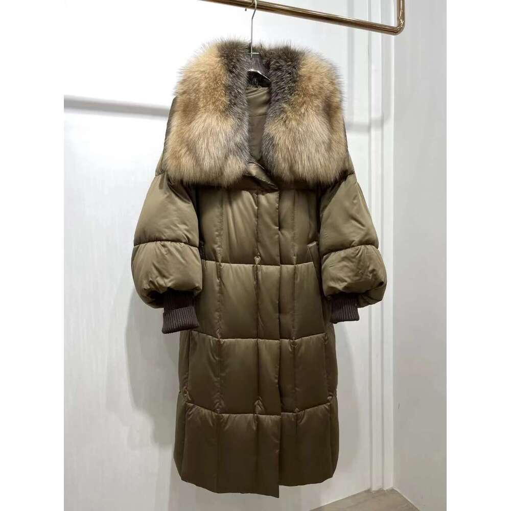 2025 New Real Big Fox Fur Collar Winter Jacket Women Natural X-Long Loose Thick Warm 90% Goose Down Coat Outerwear Streetwear