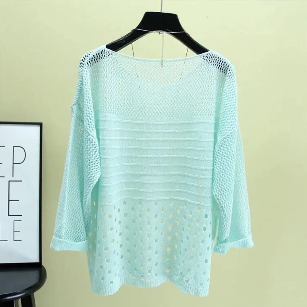 Spring and Summer Ice Silk Knitted Vest Top Hollow Out Thin Bottoming Sling Streetwear Womens Clothing Shirt 250514