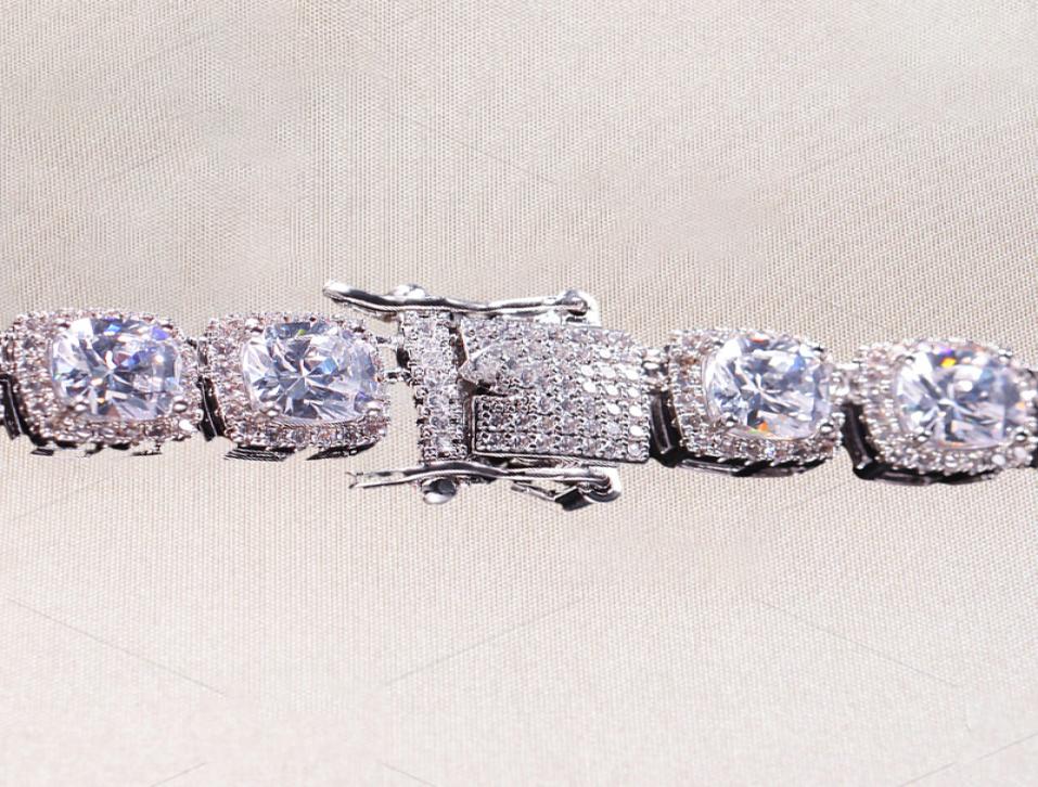 Diamond Tennis Chain Iced Out Bracelet Gold Silver Hip Hop Bling Jewelry Men Necklace Luxury Designer Charm Rapper Christmas Gift 1732865