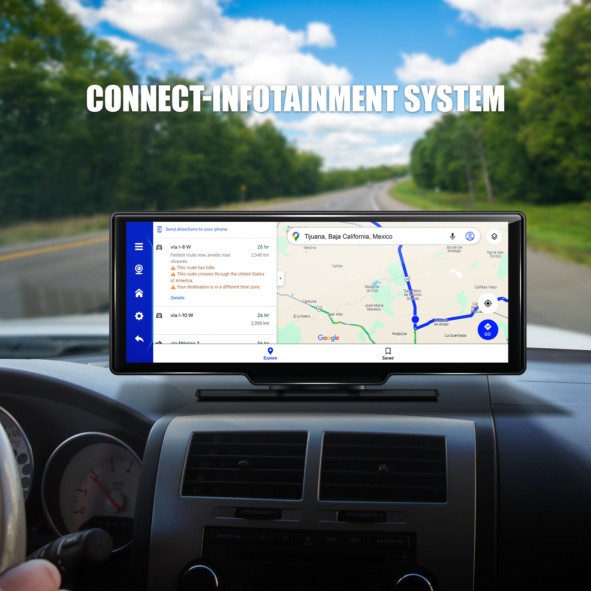 BY-CS105 10.26" Android 10 4G Car Display Dual 1080P Cameras Wireless CarPlay/Android Auto | 4+64GB - Manufacturer support OEM