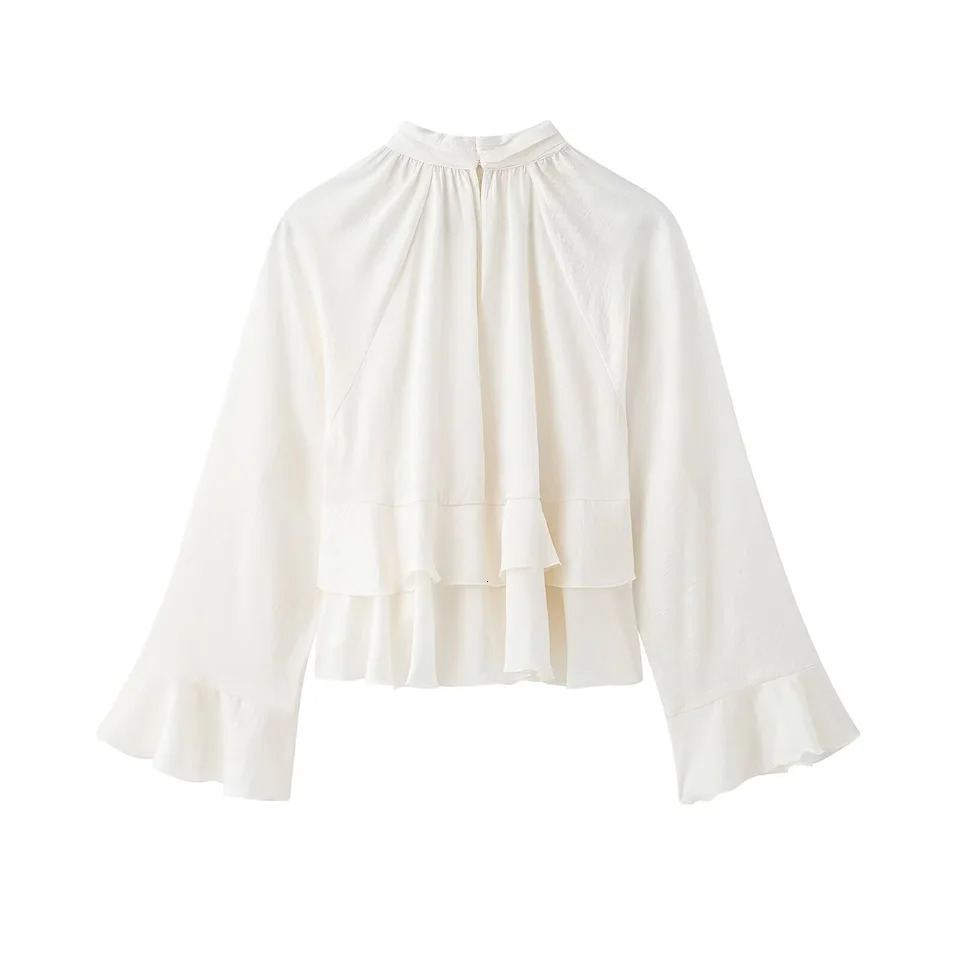Indefeir Womens Spring and Summer Layered Decorative Shirt Tops 250514
