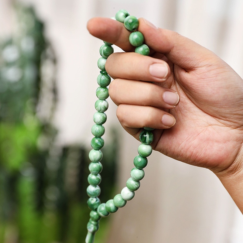 Transparent Blue 33 12 centimeter handheld counting Muslim Islamic prayer beads, Arabic bracelet