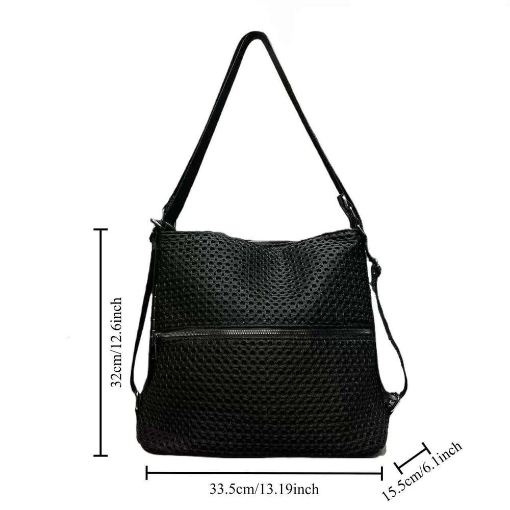Ladies' Fashionable Ed Mesh Shoulder Bag With Large Capacity Retro Oversized Women's Wallet And Handbag