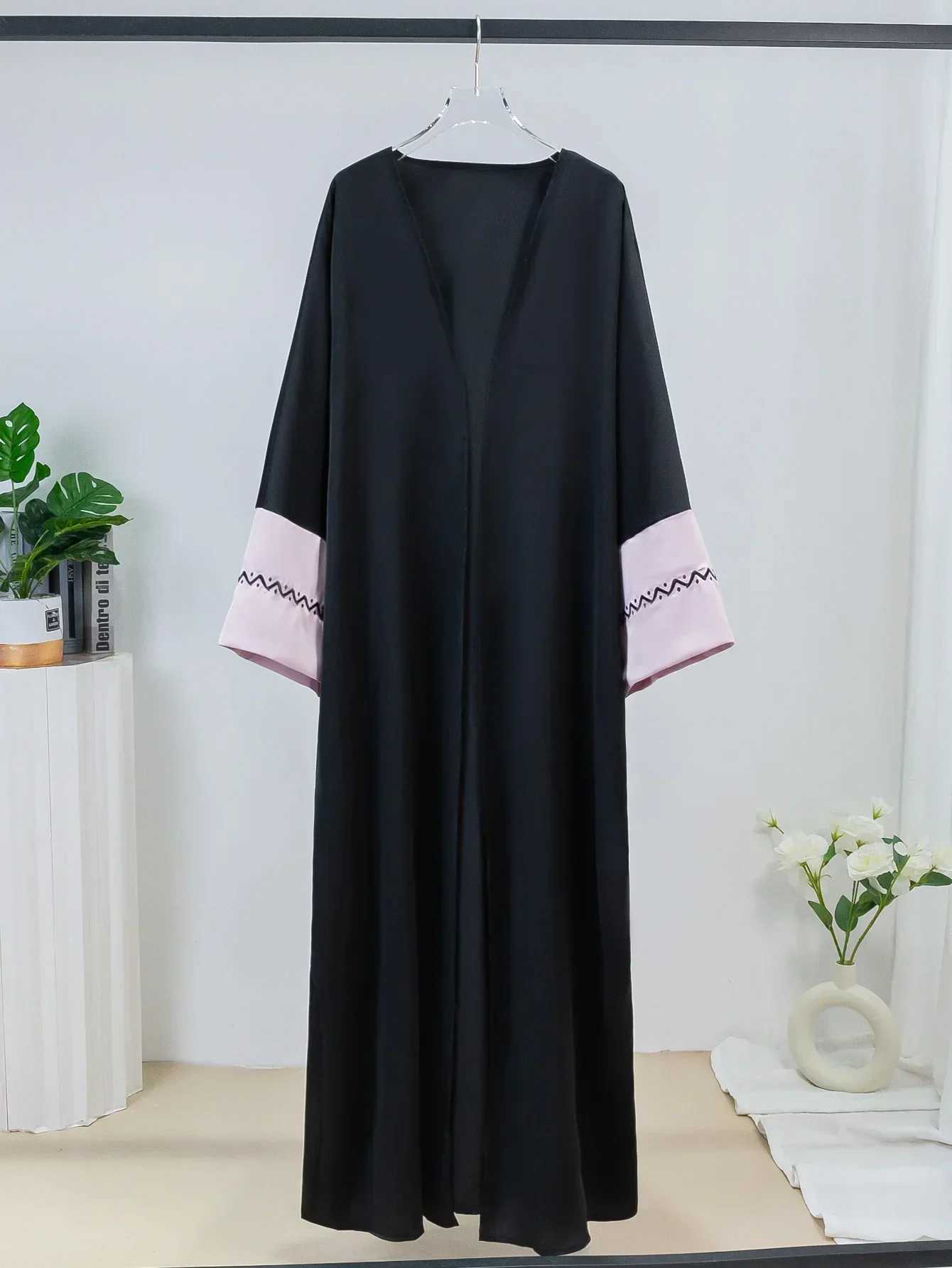 Islamic Full Slve Loose Open Front Abaya Muslim Women Arabian Embroidery Abayas Robe Turkey Kaftans Long Maxi Dress Jilbabs X250514