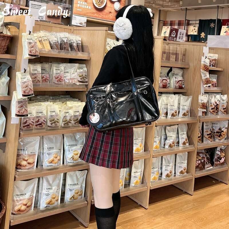 Pain Handbags Transparent Haruku Japanese Two-Dimensional Student JK Uniform Bag Girl PU Schoolbag Shoulder Messenger Handbag