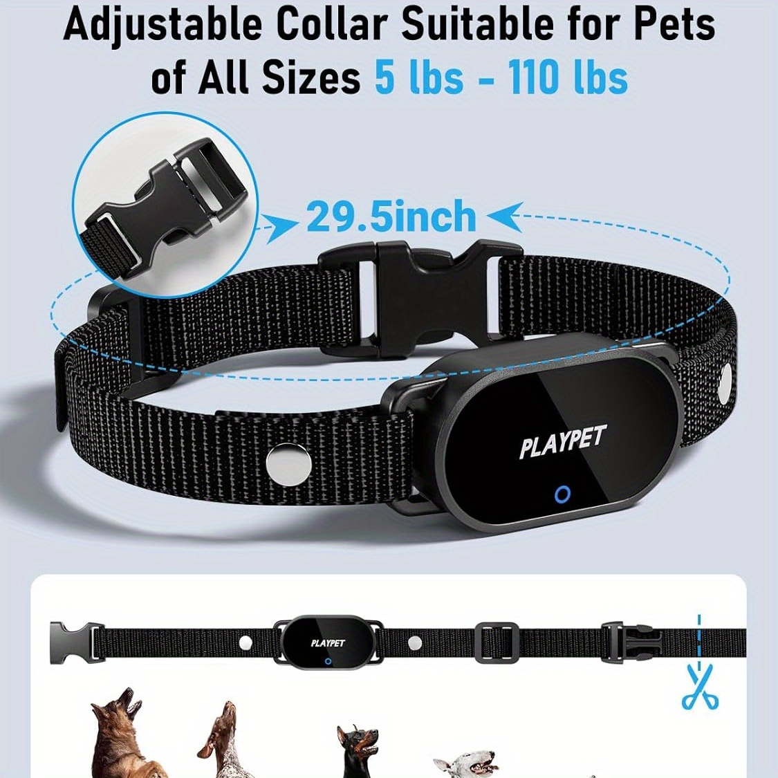 2000FT Rechargeable Dog Training Collar - Waterproof Electric Dog Shock Collar with Remote Range, 3 Training Modes for 5-120lbs Small Medium Large Dog