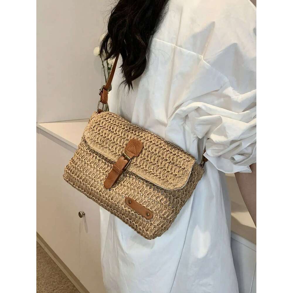 New Fashionable Trendy Vacation Casual Shoulder Crossbody Bag, Versatile And Stylish Straw Women's Bag